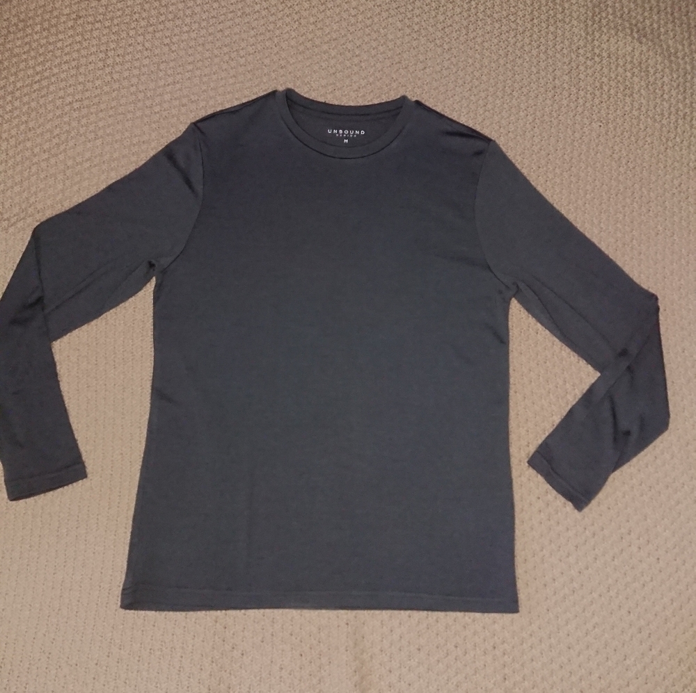 UNBOUND MERINO long sleeve t shirt grey men's medium